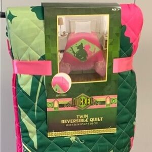 Universal Pink and Green Reversible Quilt